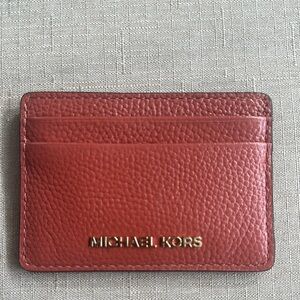 Michael Kors Red Leather Card Holder